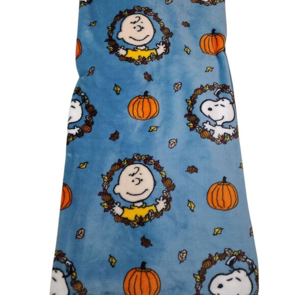 Peanuts Snoopy 60"x70" Plush Pet Throw Blanket Pumpkins Fall Leaves by Berkshire - Picture 2 of 8
